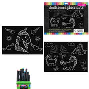 Chalkboard Placemat Coloring Set- Unicorn