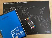 Continents 12” x 17” Chalkboard Placemat