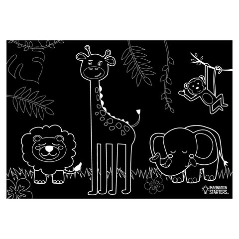 Animals • Set of 4 • 12” x 17” • Chalkboard Placemats