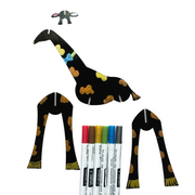3D Chalkboard Puzzle Giraffe with 6 chalk markers