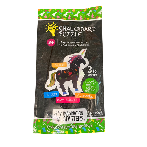 3D Chalkboard Puzzle Unicorn with 6 chalk markers