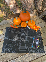 Spooky House 12” x 17” Chalkboard Placemat
