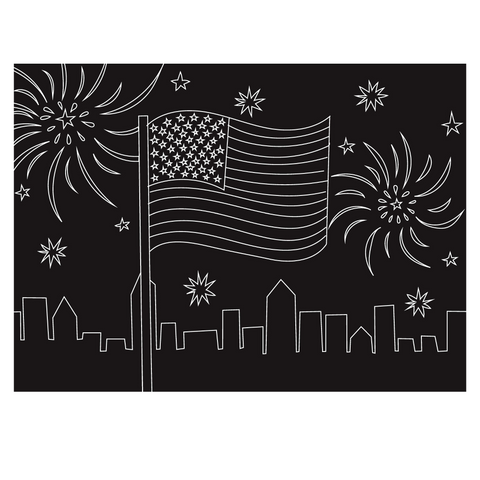 Fourth of July Chalkboard Placemat 12"x17"