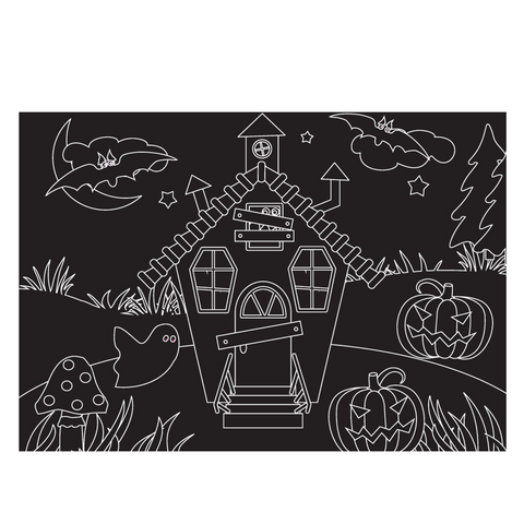 Spooky House 12” x 17” Chalkboard Placemat