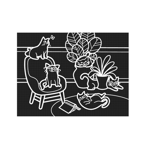Cats 9x12 Travel Chalkboard Placemat