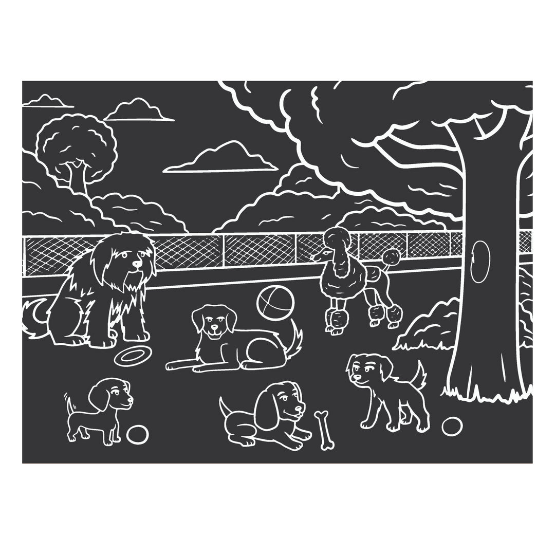 Chalkboard Dog Park Placemat Chalkboard Dog Park Placemat