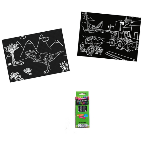 Mini Dino Construction - Minimat Coloring Kit Dinosaur & Truck