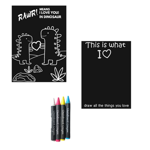 Minimat Valentine - Minimat Coloring Kit Dinosaur & What I Love