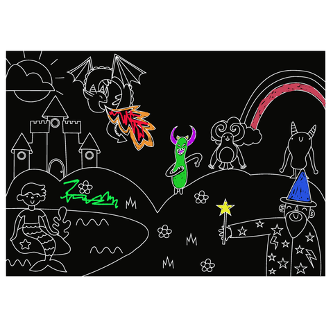 Mythical Creatures 12” x 17” Chalkboard Placemat