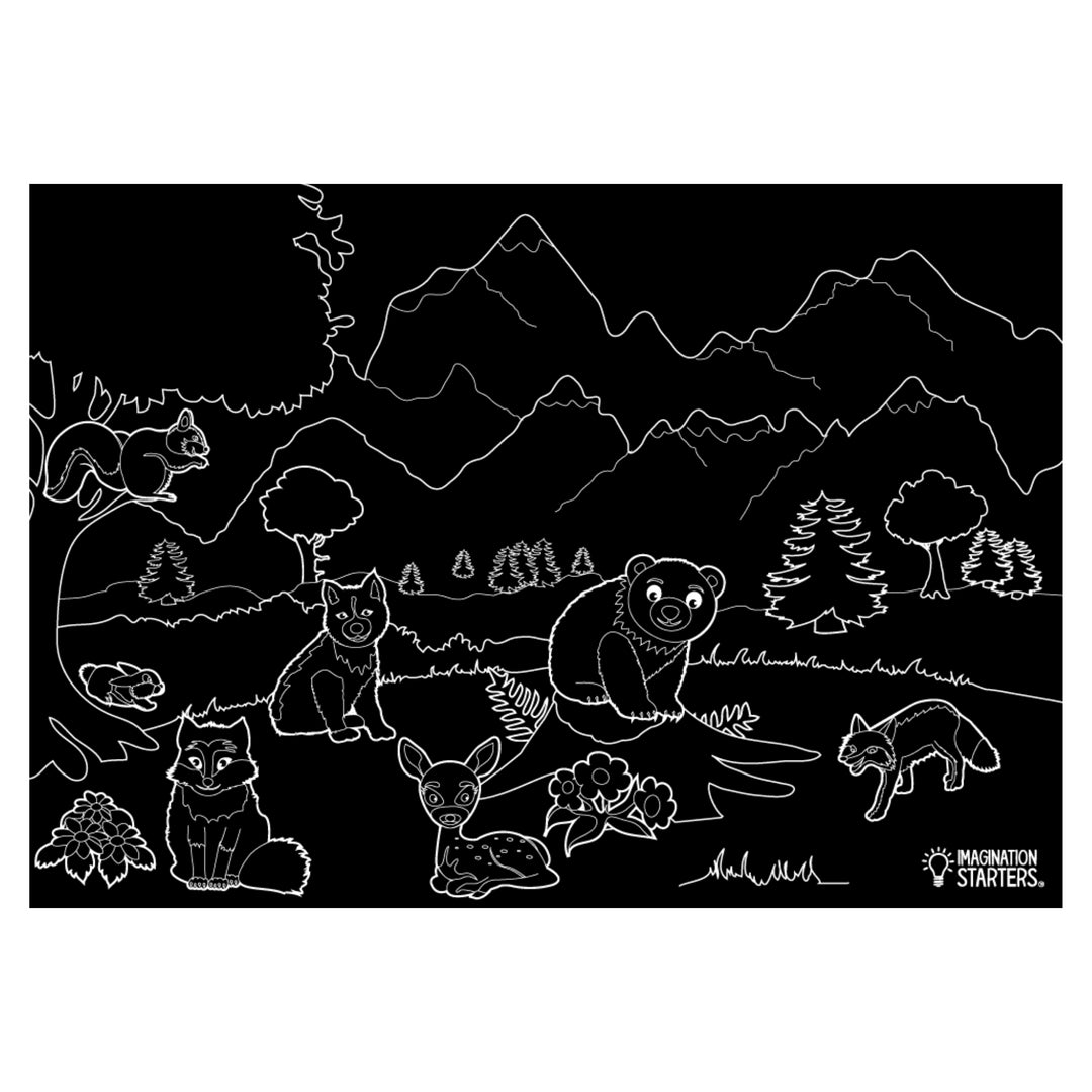 Chalkboard Wildlife Placemat Chalkboard Wildlife Placemat